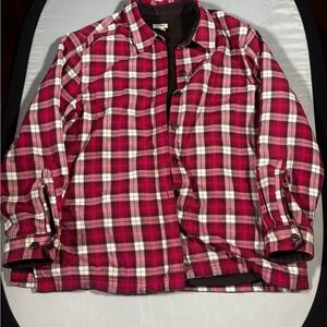 L.L. Bean Pink Plaid Fleece-Lined Shirt